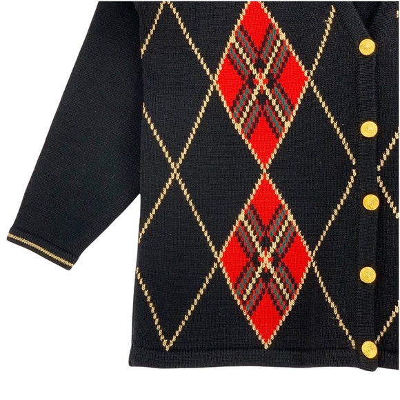Vintage Argyle Cardigan Sweater by Robert Scott Ltd. - Picture 3 of 9